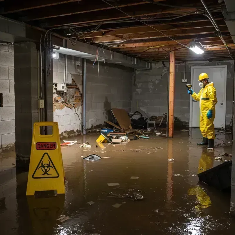 Flooded Basement Electrical Hazard in Cameron, MO Property